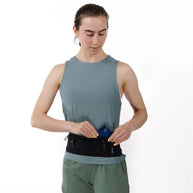 SL Running Band by Naked in black, lightweight and compact waist belt for carrying essentials during 5K, 10K, and half marathons
