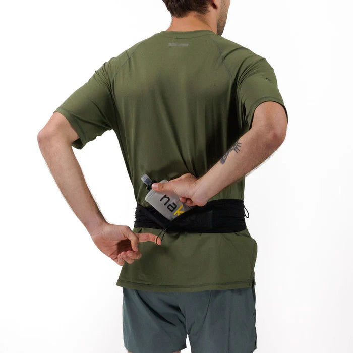 SL Running Band by Naked in black, lightweight waist pack for carrying essentials during 5K to half marathon runs.