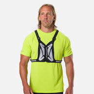 Laser Light Web Vest by Nathan in black with LED thread and reflective web, lightweight vest for safe running in low light conditions