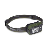 Storm 450 Headlamp by Black Diamond in green and black, waterproof dual-fuel headlamp with bright light for rugged outdoor adventures