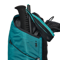 Distance 15 Backpack - Women (Prior Season) by Black Diamond in blue with black accents, hybrid pack for alpine running and scrambling