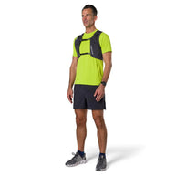 Pinnacle Run Lite Vest by Nathan in black, ultra-lightweight breathable hydration vest for road and trail running training
