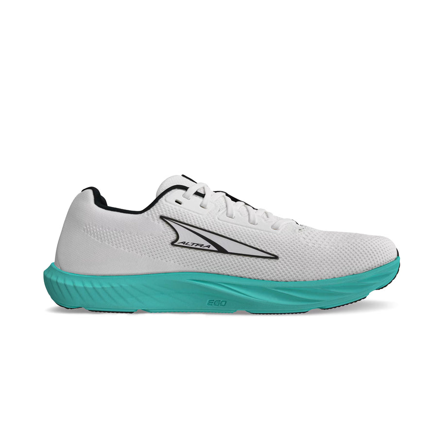 Escalante 4 - Women by Altra Footwear in white and teal, lightweight road running shoe with FootShape fit and flexible design for fast training runs