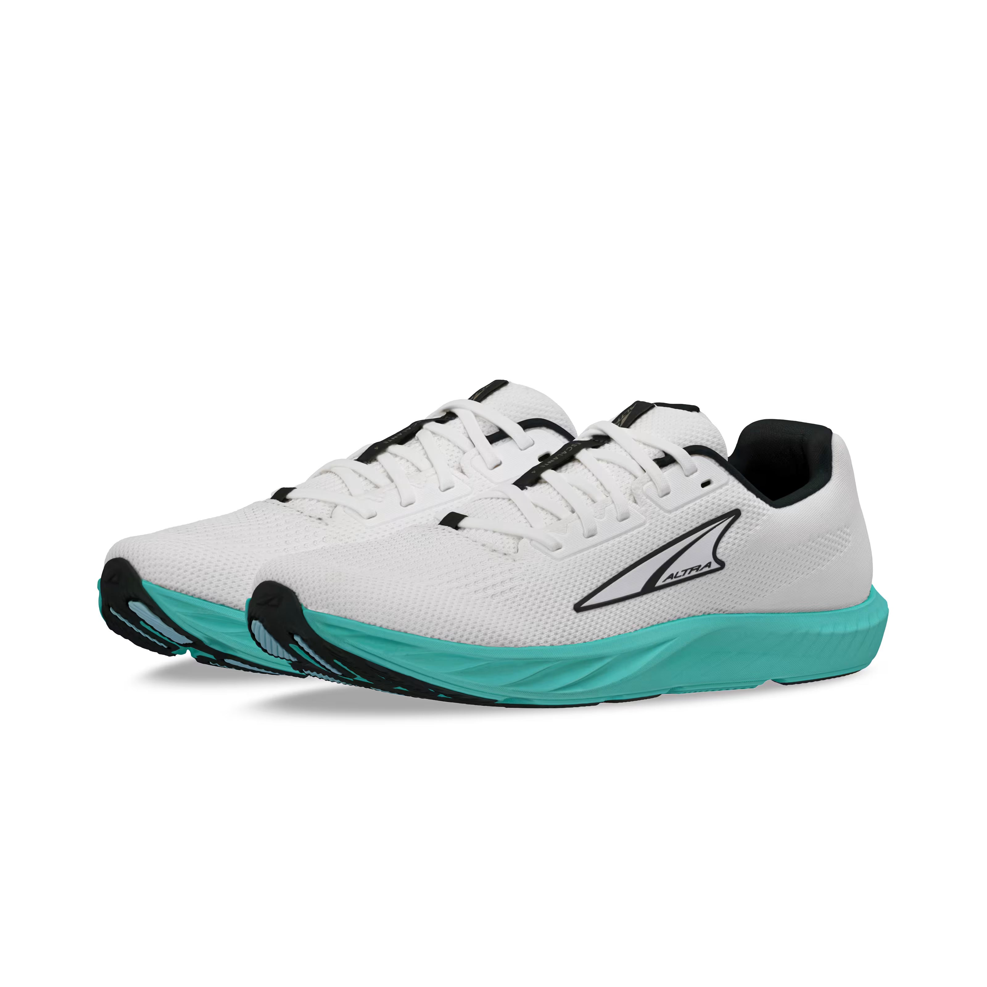 Escalante 4 - Women by Altra Footwear in white and teal, lightweight road running shoe with FootShape fit and flexible design for fast training runs