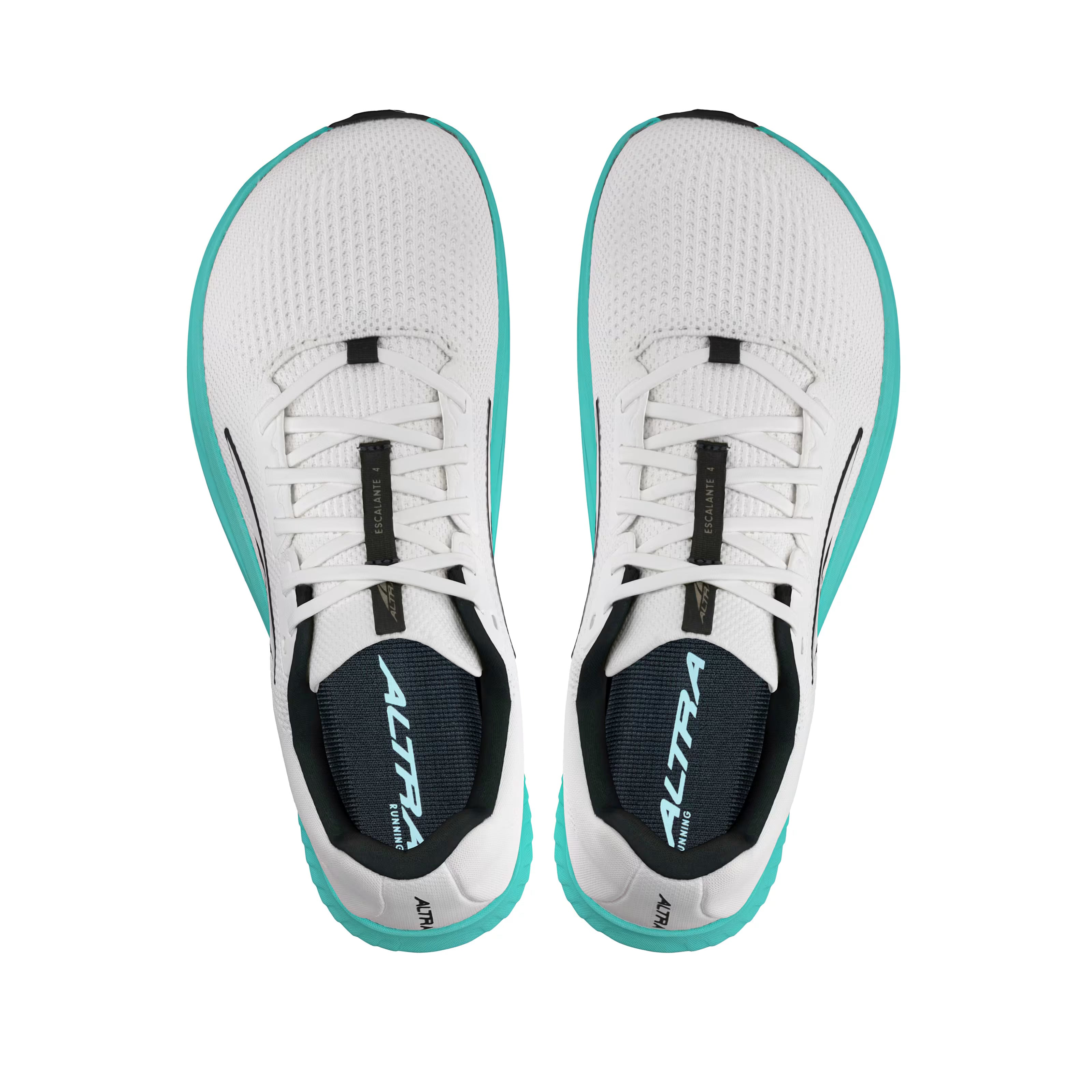 Escalante 4 - Women by Altra Footwear in white and turquoise, lightweight road running shoes with FootShape fit and flexible design for training and daily walks