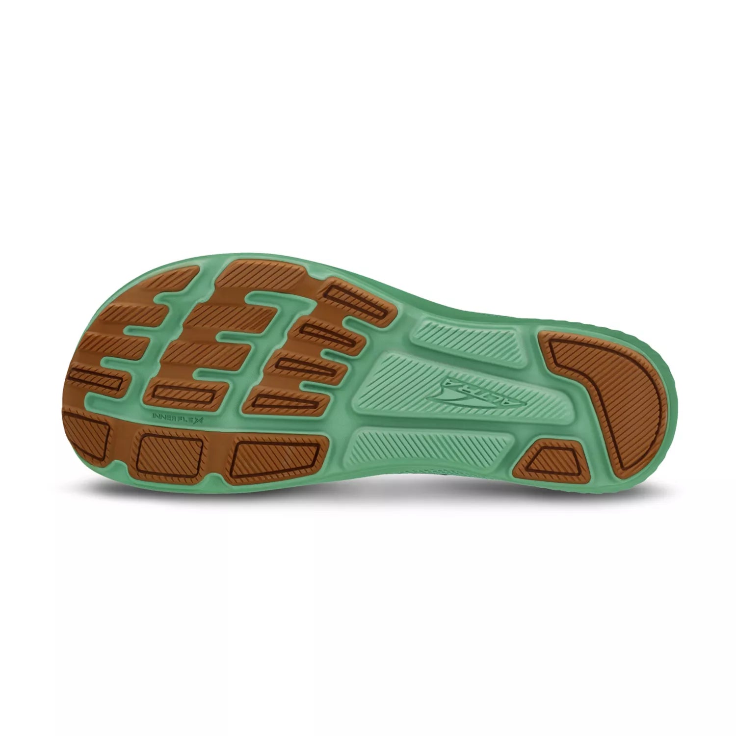 Escalante 4 - Women by Altra Footwear in green and brown showing flexible lightweight outsole for road running and daily training