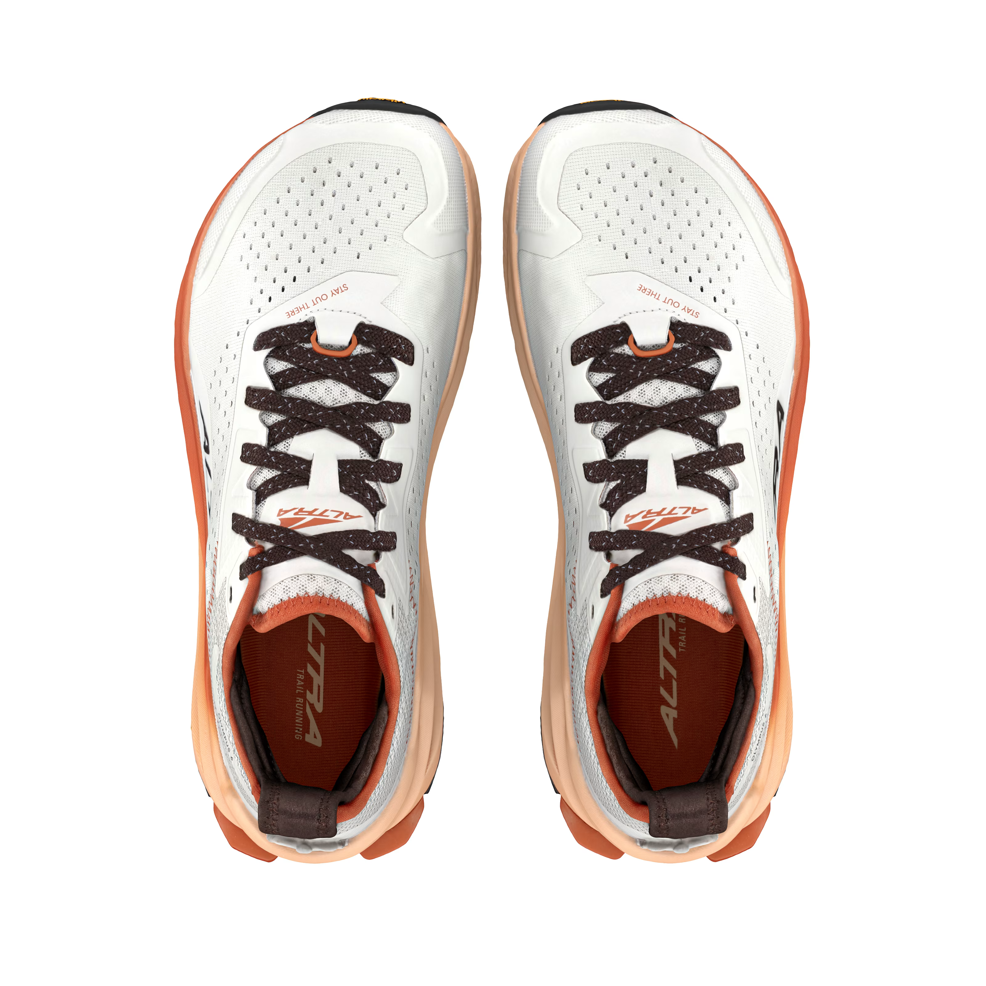 Olympus 6 - Men by Altra Footwear in white and orange, plush trail running shoes with roomiest toe box and durable grip for all-day comfort