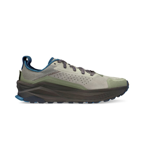 Olympus 6 - Men by Altra Footwear in green and blue with plush cushioning, durable sole, and roomy toe box for all-day trail running comfort