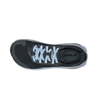 Olympus 6 - Women by Altra Footwear in black and light blue, cushioned trail running shoe with durable sole and roomy toe box for all-day comfort