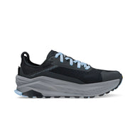Olympus 6 - Women by Altra Footwear in black and grey, plush trail runner with maximum cushion, durable grip, and roomy toe box for all-day comfort