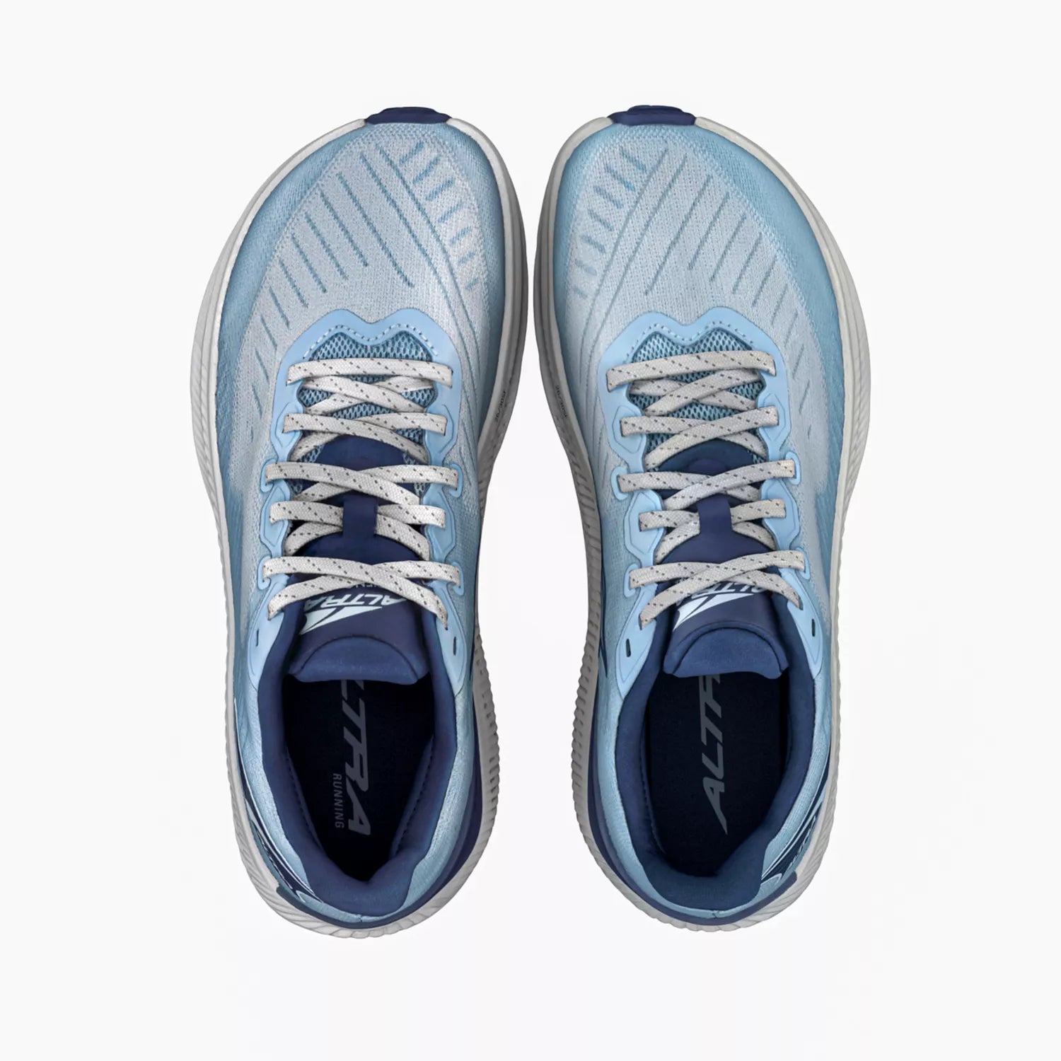 Experience Form - Women by Altra Footwear in light blue and navy with lightweight midsole and 4mm drop for daily running and training mileage