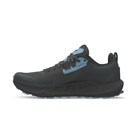 Timp 5 - Women by Altra Footwear in black and blue, high-cushioned trail shoe designed for any terrain and outdoor trail use
