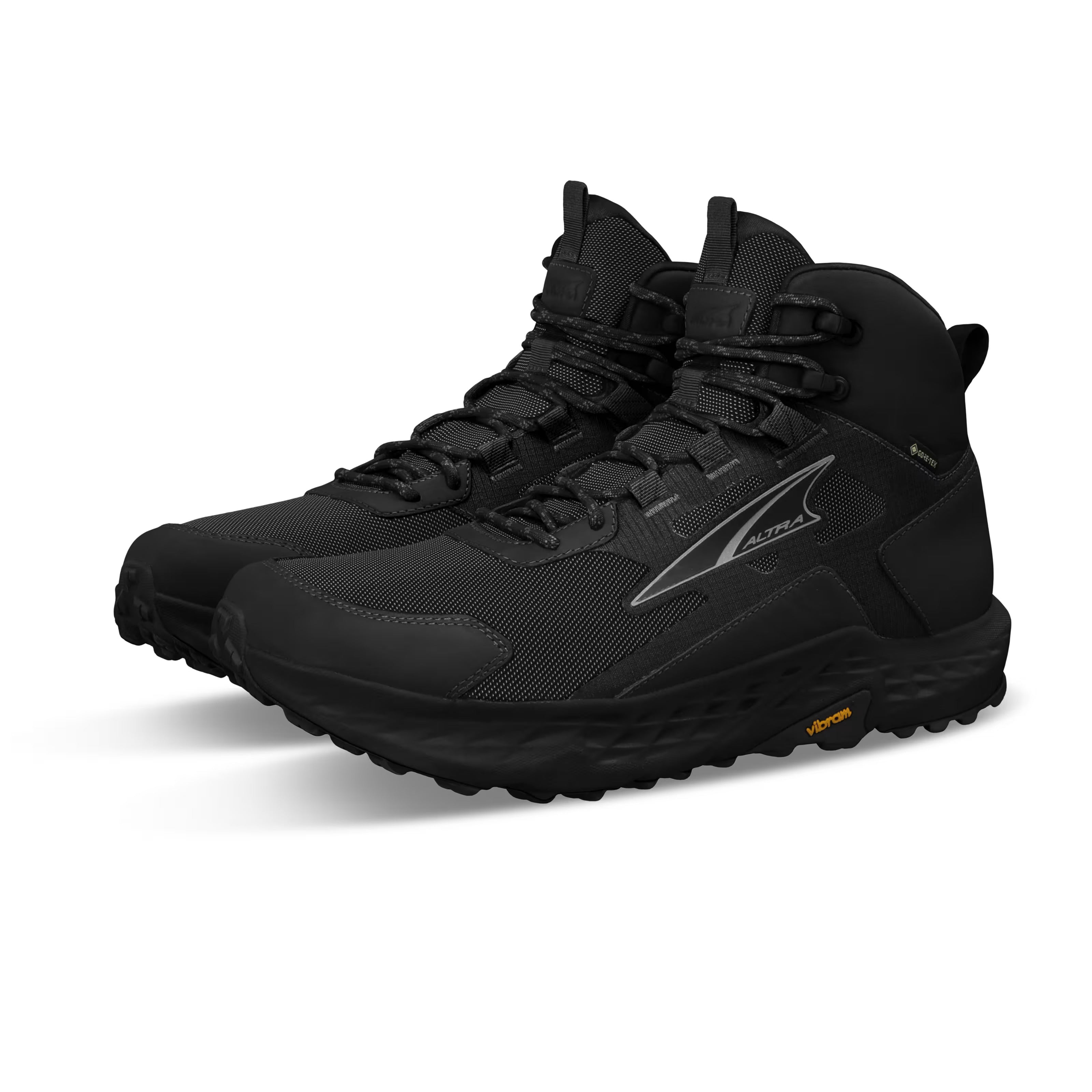 Timp 5 Hiker GTX - Men by Altra Footwear in black, waterproof hiking boots with cushioning and grip for wet trail running and hiking