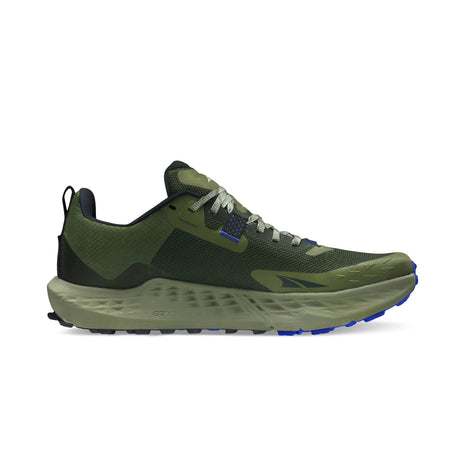 Timp 5 - Women by Altra Footwear in olive and black, high-cushioned trail shoe designed for any terrain with durable support and comfort