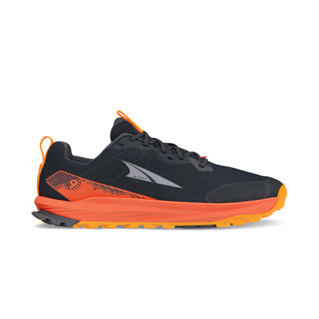 Lone Peak 9 - Men by Altra Footwear in black and orange with durable upper, improved midsole, and enhanced outsole grip for trail running