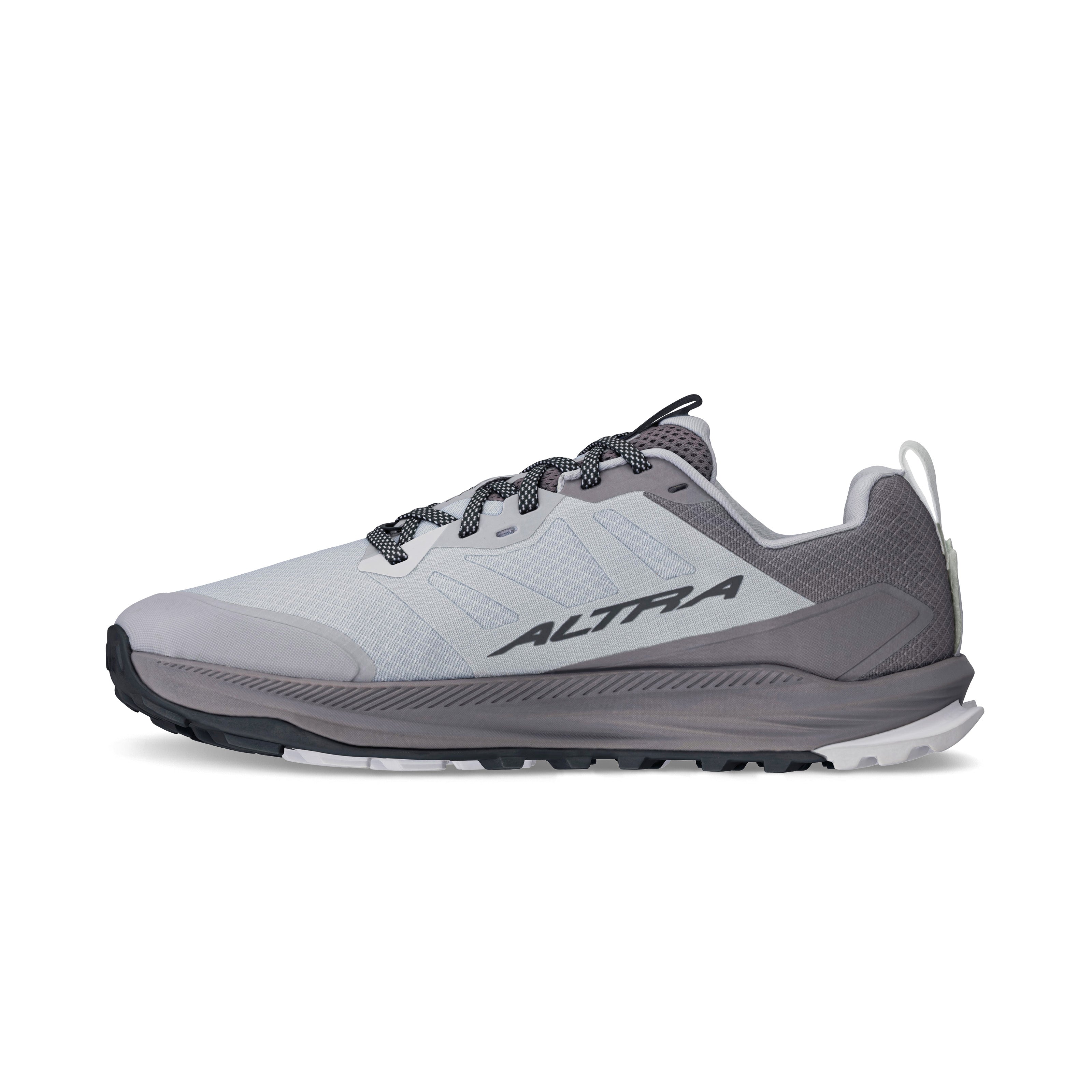 Lone Peak 9 - Men by Altra Footwear in grey and white, lightweight trail shoe with durable outsole and improved midsole for rugged running and hiking