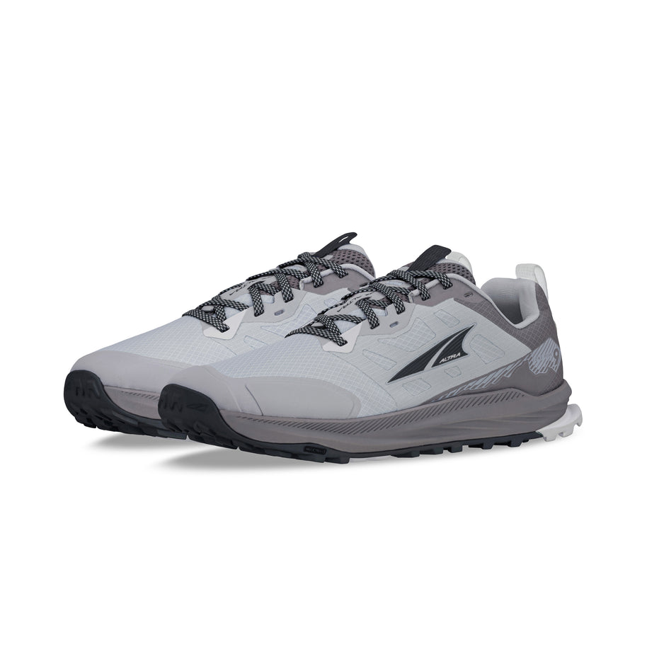 Lone Peak 9 - Men by Altra Footwear in white and grey with durable outsole, lightweight midsole foam, designed for trail running and rugged outdoor use