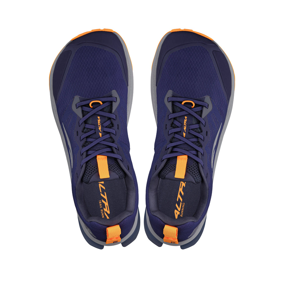 Lone Peak 9 - Men by Altra Footwear in navy and orange, durable lightweight trail shoes with improved midsole and grip for outdoor use