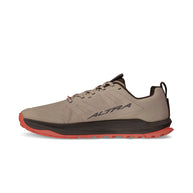 Lone Peak 9 - Men by Altra Footwear in beige and coral, durable trail shoe with lightweight midsole and improved outsole grip for rugged running