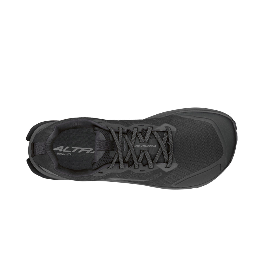 Lone Peak 9 Wide - Men by Altra Footwear in black, durable trail running shoe with improved midsole and outsole for grip and comfort