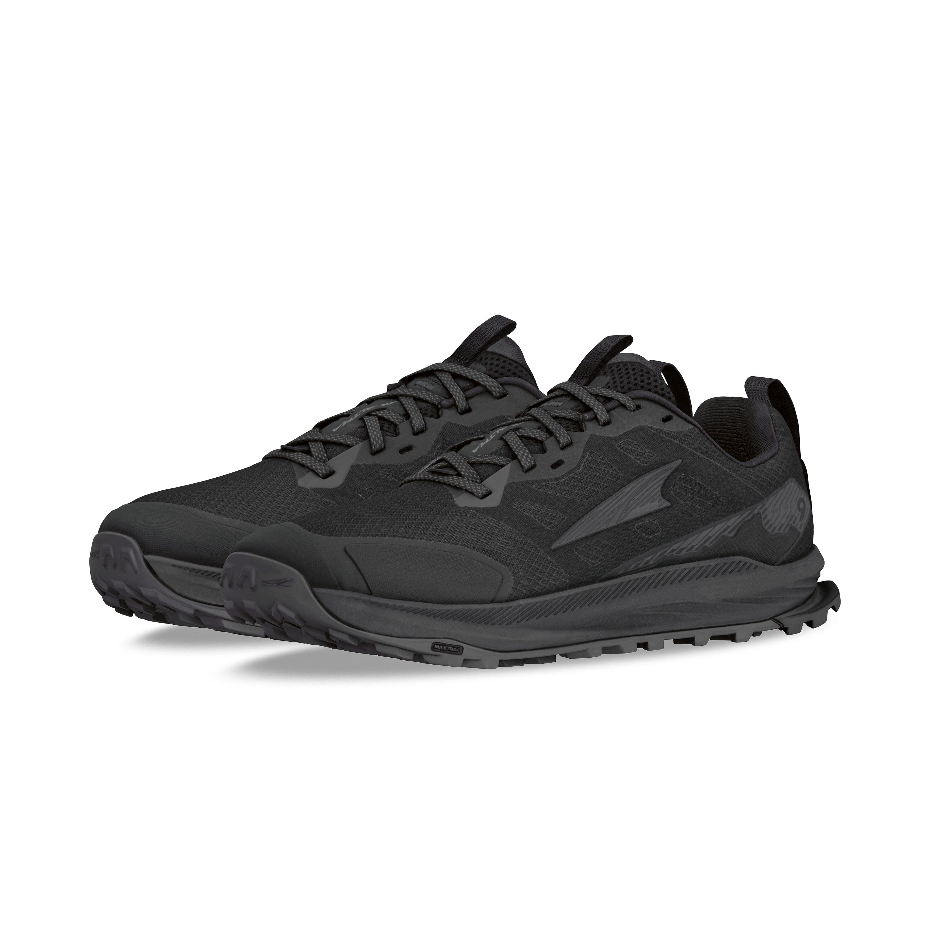 Lone Peak 9 Wide - Men by Altra Footwear in black, durable trail running shoe with improved midsole and outsole for grip and comfort