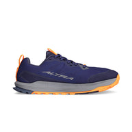 Lone Peak 9 Wide - Men by Altra Footwear in navy and orange, durable trail shoe with improved midsole and outsole grip for rugged outdoor use