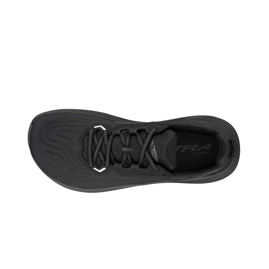 FWD Via - Men by Altra Footwear in black, lightweight road running shoes with responsive Altra EGO™ FLO midsole for optimal performance