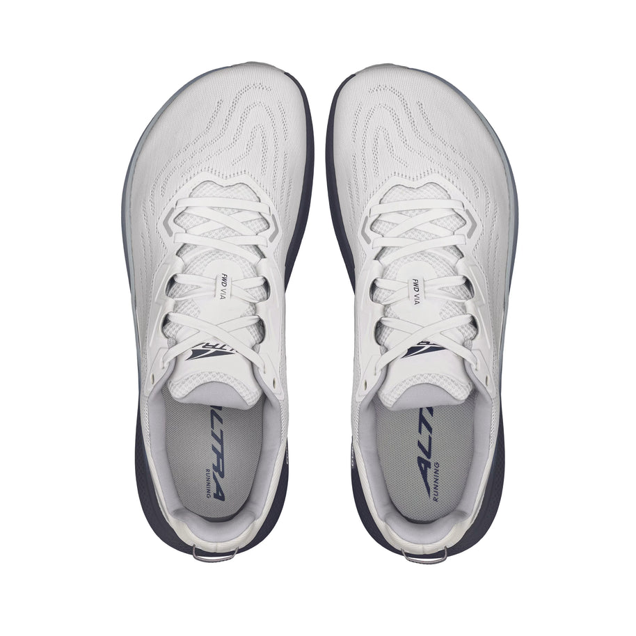 FWD Via - Men by Altra Footwear in white and black lightweight road shoes with Altra EGO™ FLO foam for responsive running