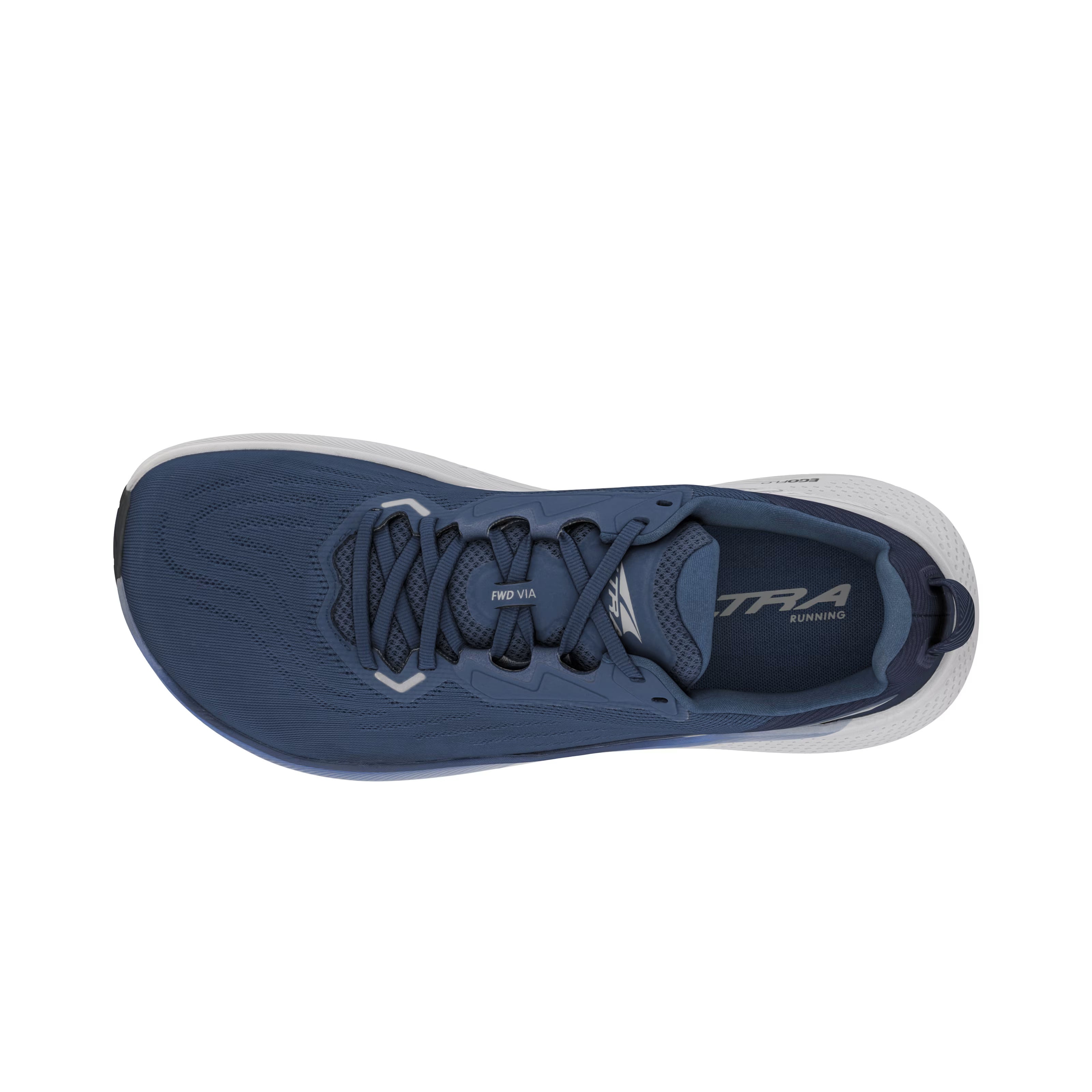 FWD Via - Men by Altra Footwear in navy and white with Altra EGO™ FLO foam midsole for lightweight responsive road running shoes