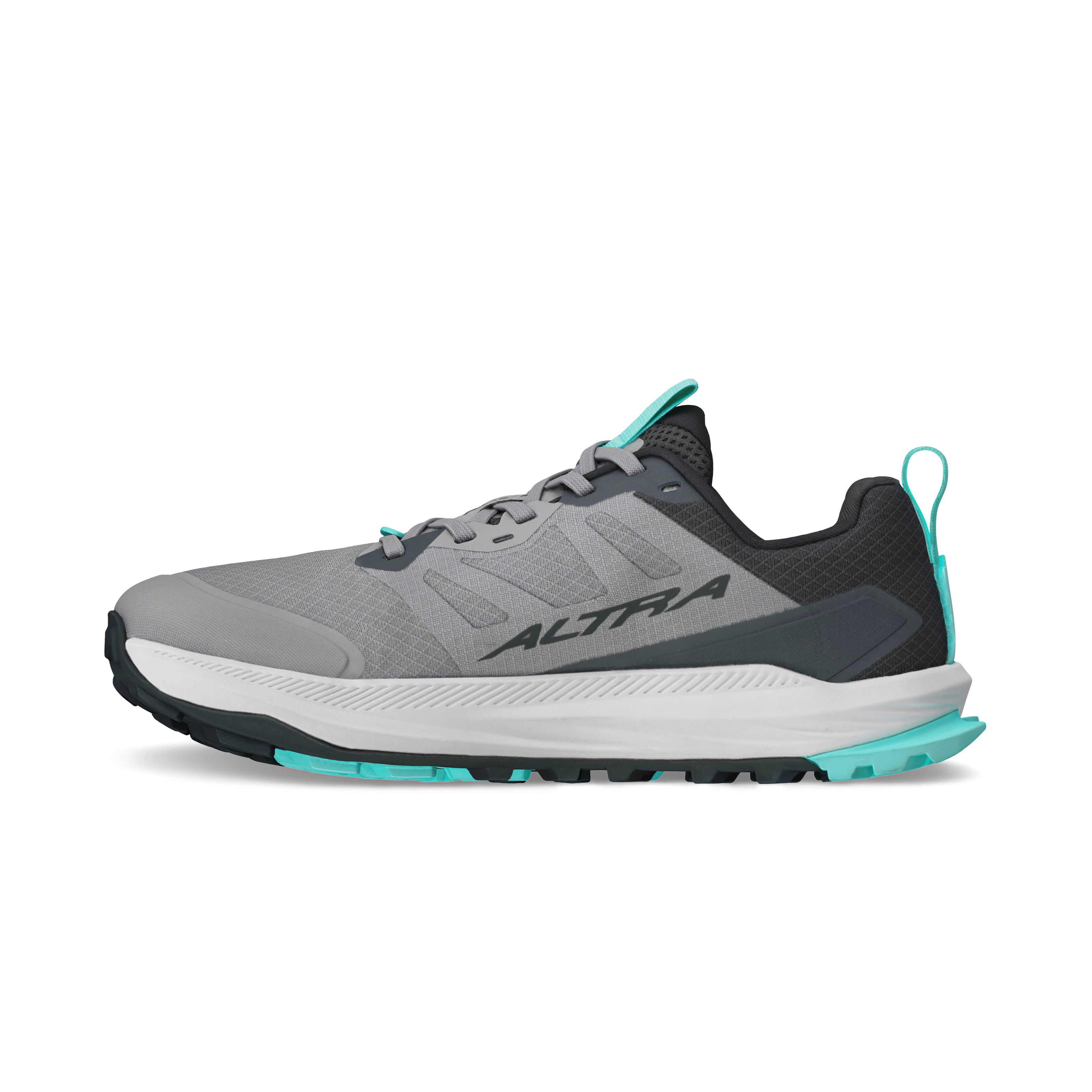 Lone Peak 9 - Women by Altra Footwear in grey and teal, lightweight durable trail running shoe with improved midsole and grip outsole ideal for adventure