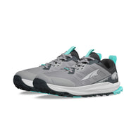 Lone Peak 9 - Women trail running shoes by Altra Footwear in grey and turquoise with durable upper, lightweight midsole, and improved grip outsole for adventure