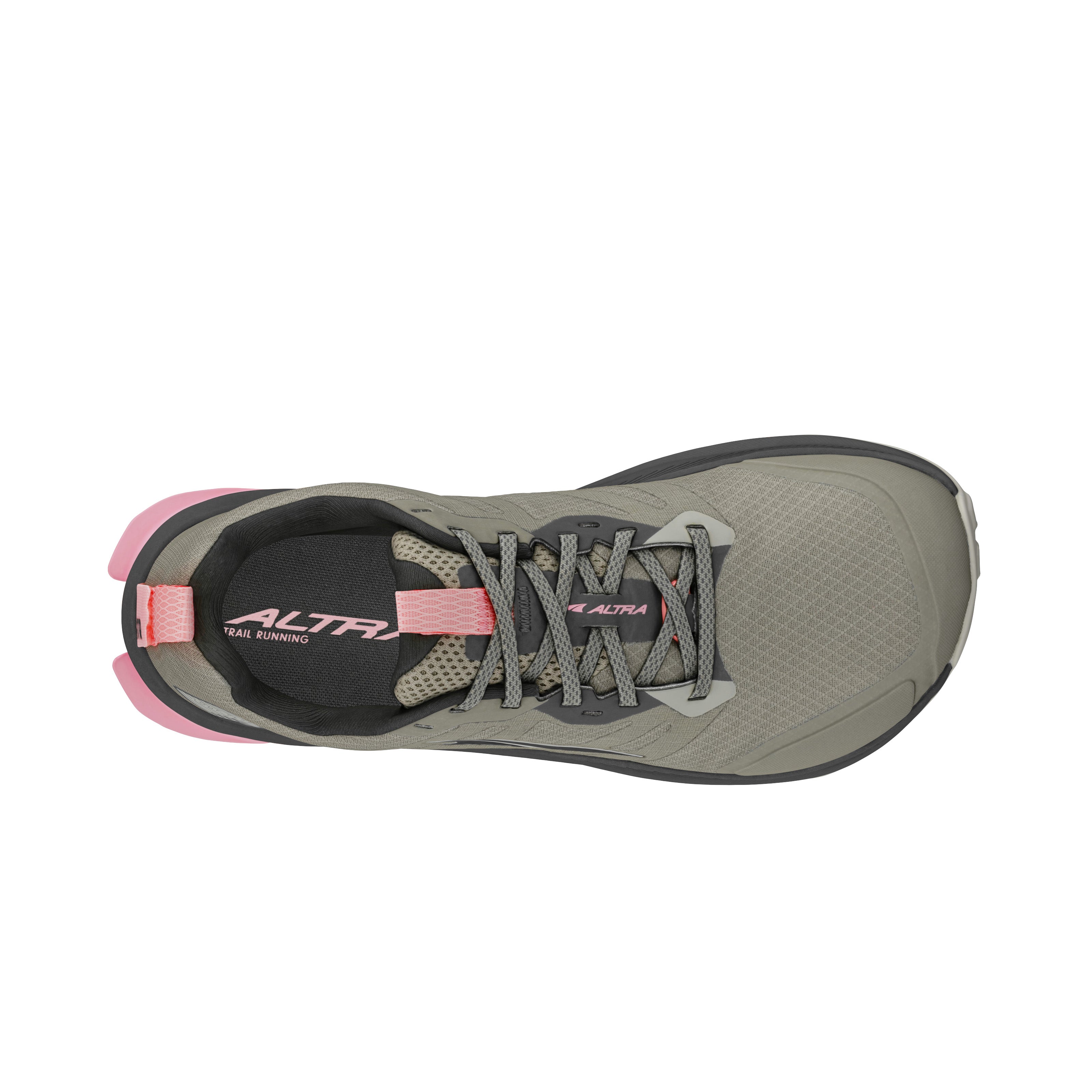 Lone Peak 9 - Women trail running shoe by Altra Footwear in grey and pink, durable upper, improved midsole, enhanced grip outsole, lightweight foam ideal for adventures