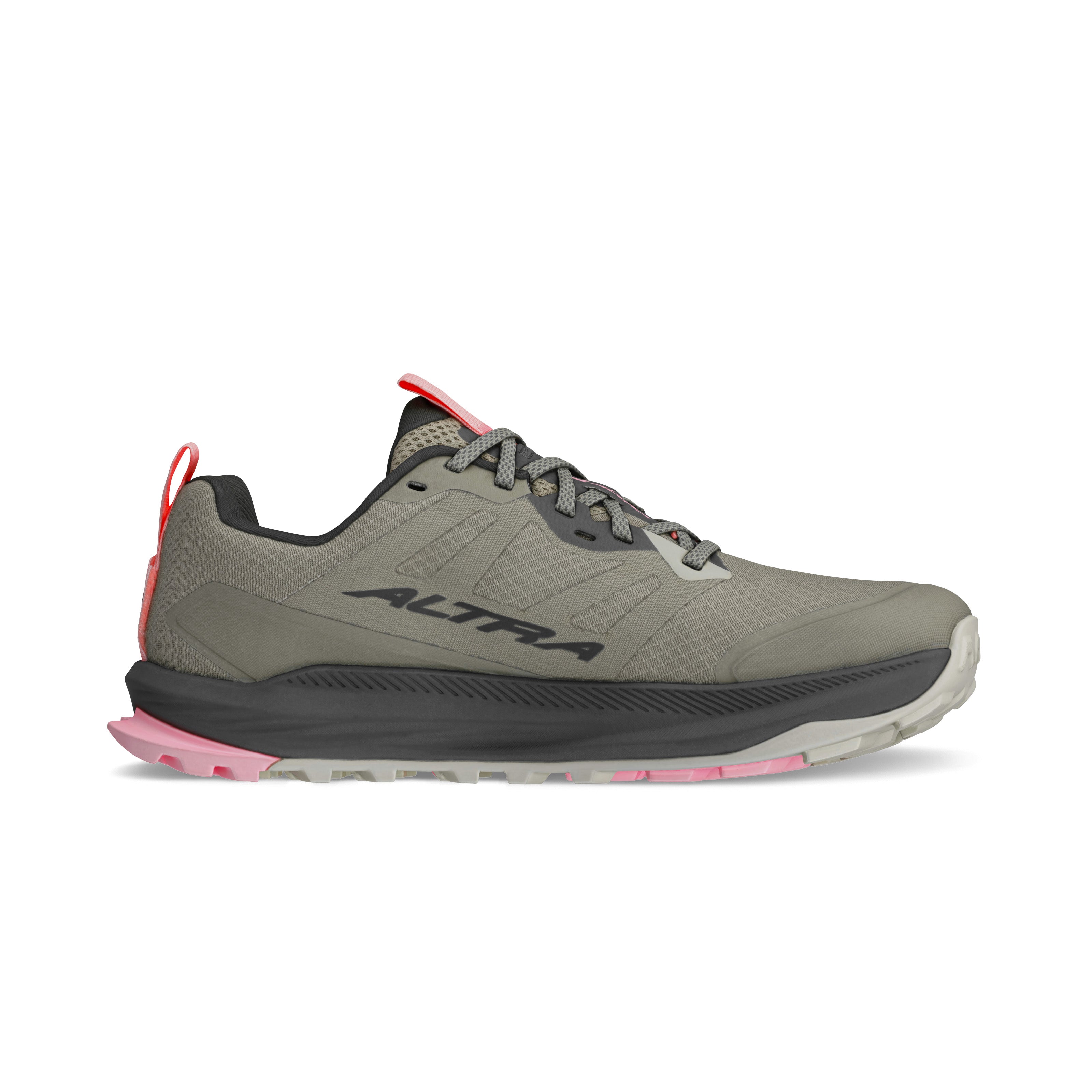 Lone Peak 9 - Women hiking shoe by Altra Footwear in grey pink with durable upper, improved midsole, and enhanced outsole grip for trails