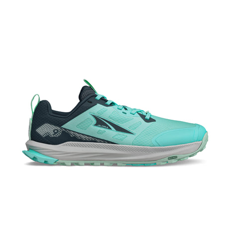 Lone Peak 9 - Women by Altra Footwear in teal and navy with durable upper, lightweight midsole, and enhanced outsole grip for trail running.
