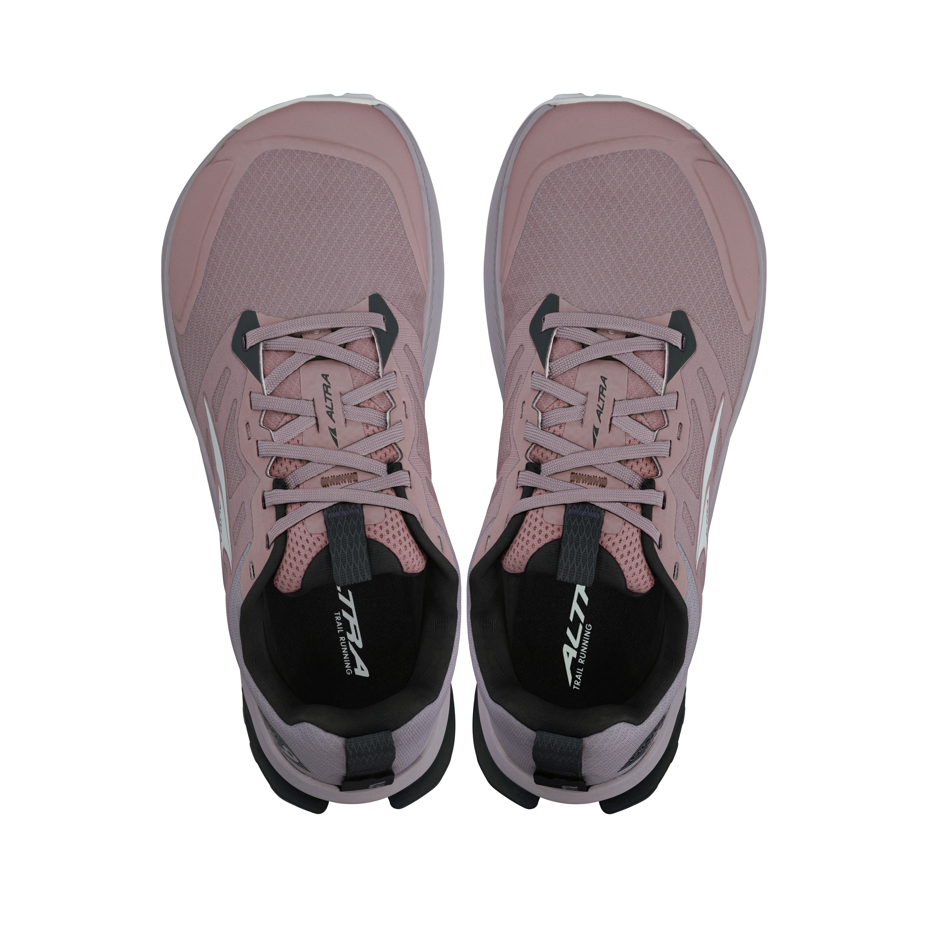 Lone Peak 9 Wide - Women by Altra Footwear in pink and black, durable lightweight trail running shoe with improved midsole and outsole grip