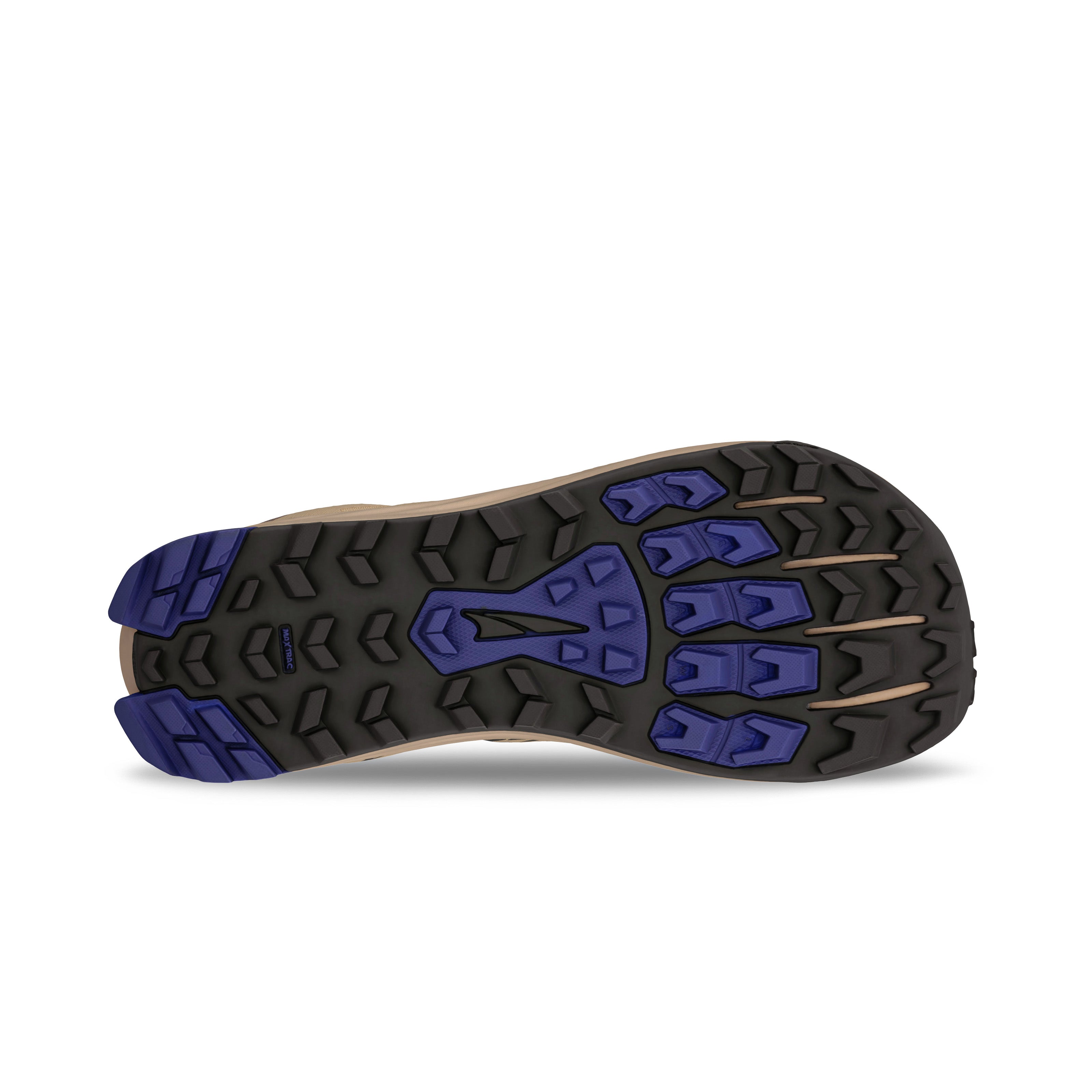 Lone Peak 9 - Women trail running shoe outsole by Altra Footwear in tan and purple with durable grip for rugged outdoor adventures