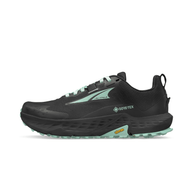 Timp 5 GTX - Women by Altra Footwear in black and teal, lightweight waterproof trail shoe with GORE-TEX and Vibram sole for running and hiking
