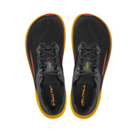 Torin 8 - Men by Altra Footwear in black and orange, zero drop road running shoes with roomy toe box and soft underfoot comfort