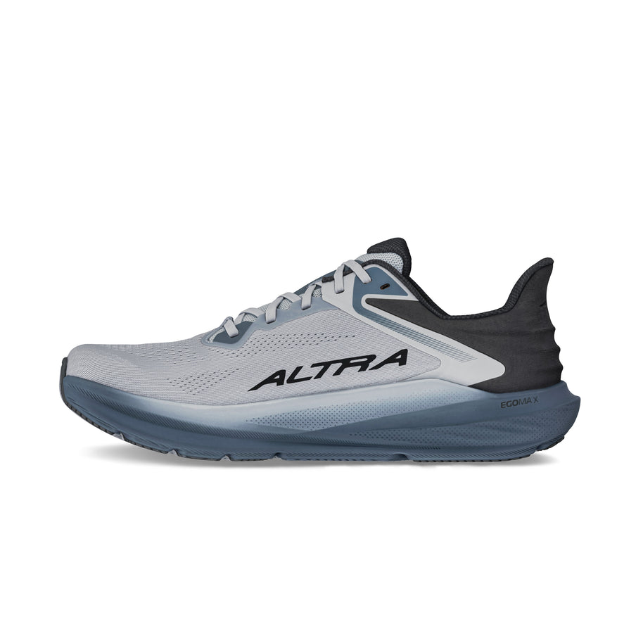 Torin 8 - Men by Altra Footwear in grey and black with roomy toe box, zero drop, soft cushioning for comfortable road running and daily use
