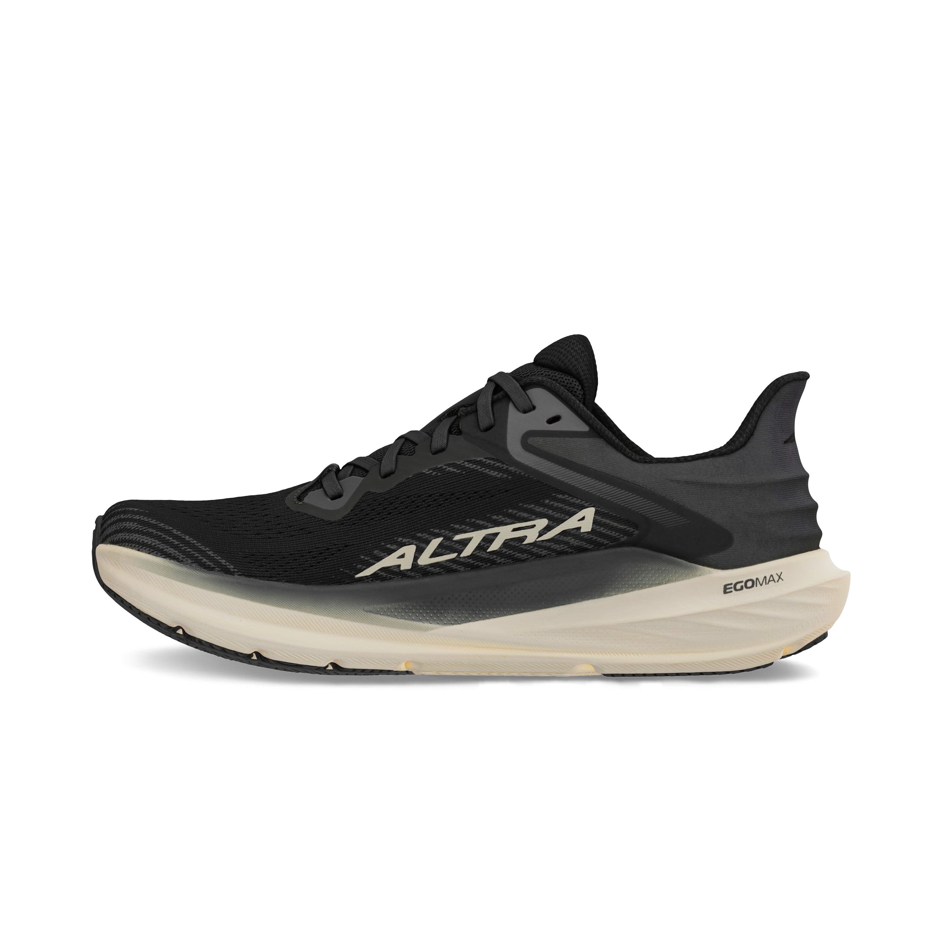Torin 8 - Women by Altra Footwear in black and beige, zero drop road running shoe with roomy toe box and soft underfoot cushioning for comfort