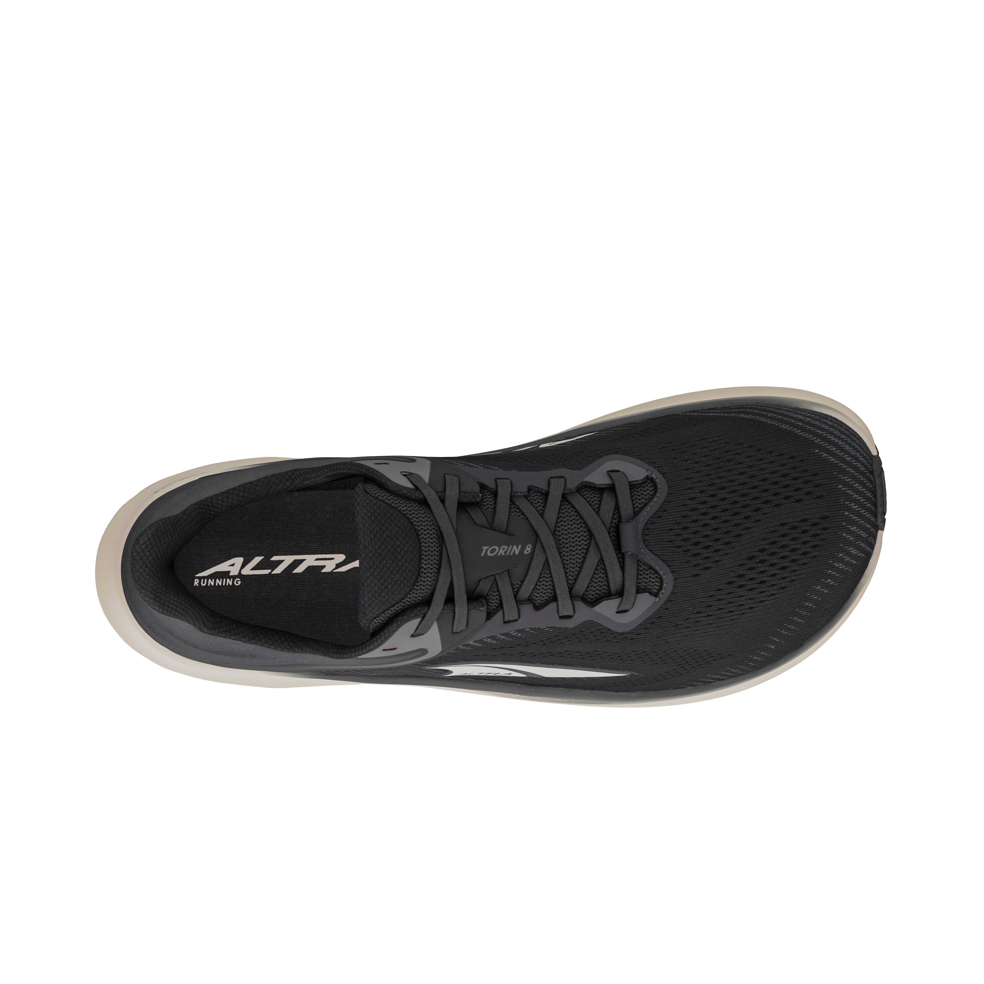 Torin 8 Wide - Men by Altra Footwear in black and grey, comfortable road shoe with roomy toe box and zero drop for running and everyday use