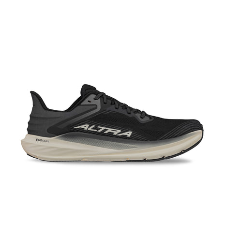 Torin 8 Wide - Men by Altra Footwear in black with roomy toe box, zero drop, and soft underfoot feel ideal for comfortable road running