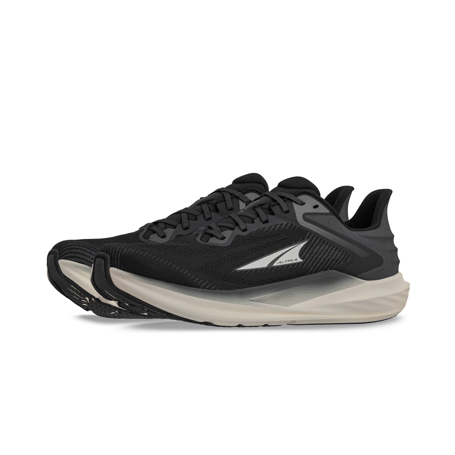 Torin 8 Wide - Men by Altra Footwear in black and grey, cushioned road running shoes with roomy toe box and zero drop for comfort and flex