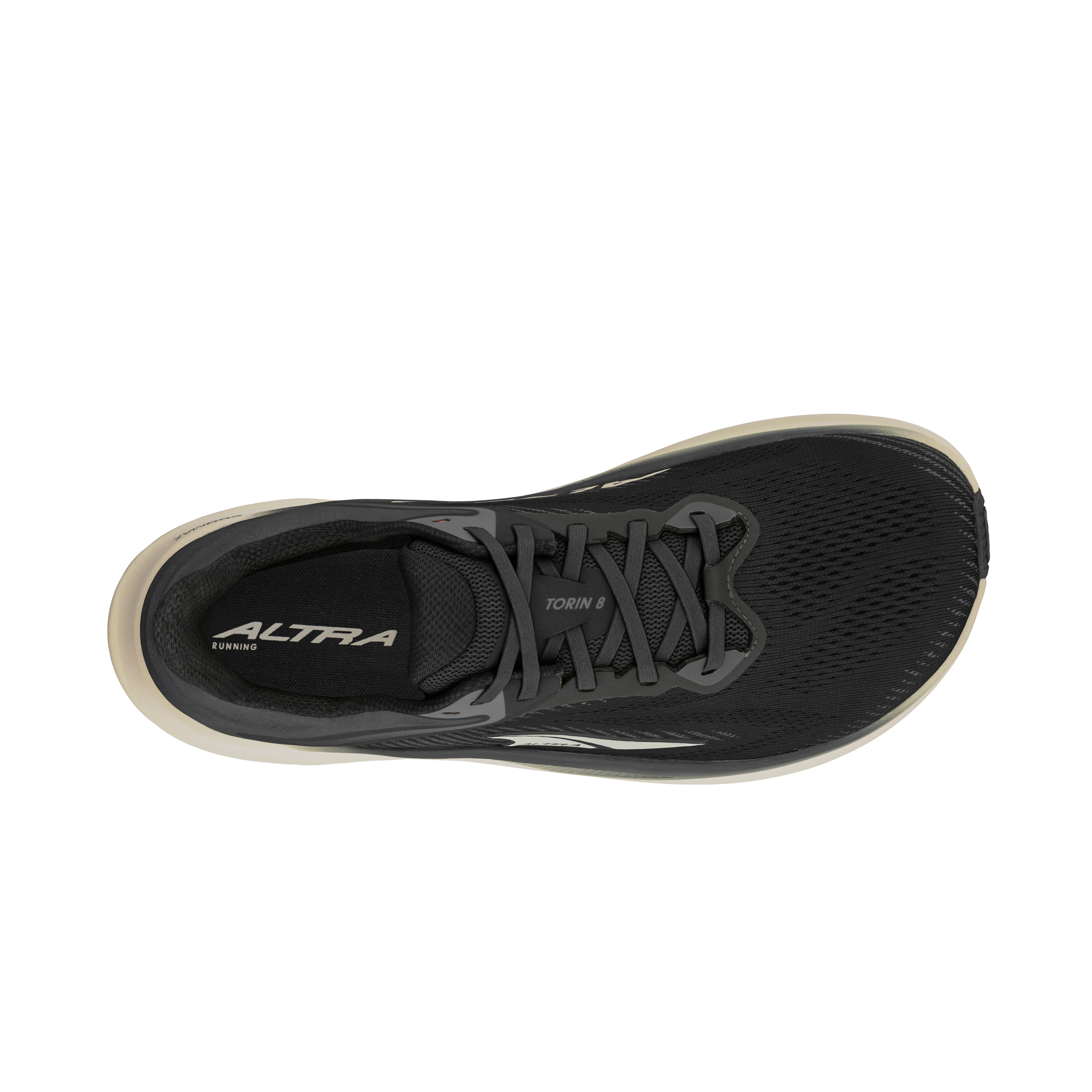 Torin 8 Wide - Women by Altra Footwear in black with roomy toe box, zero drop, and soft underfoot feel for comfortable road running