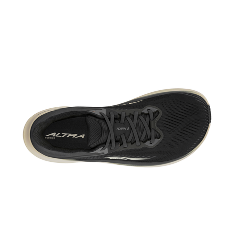 Torin 8 Wide - Women by Altra Footwear in black with roomy toe box, zero drop, and soft underfoot feel for comfortable road running
