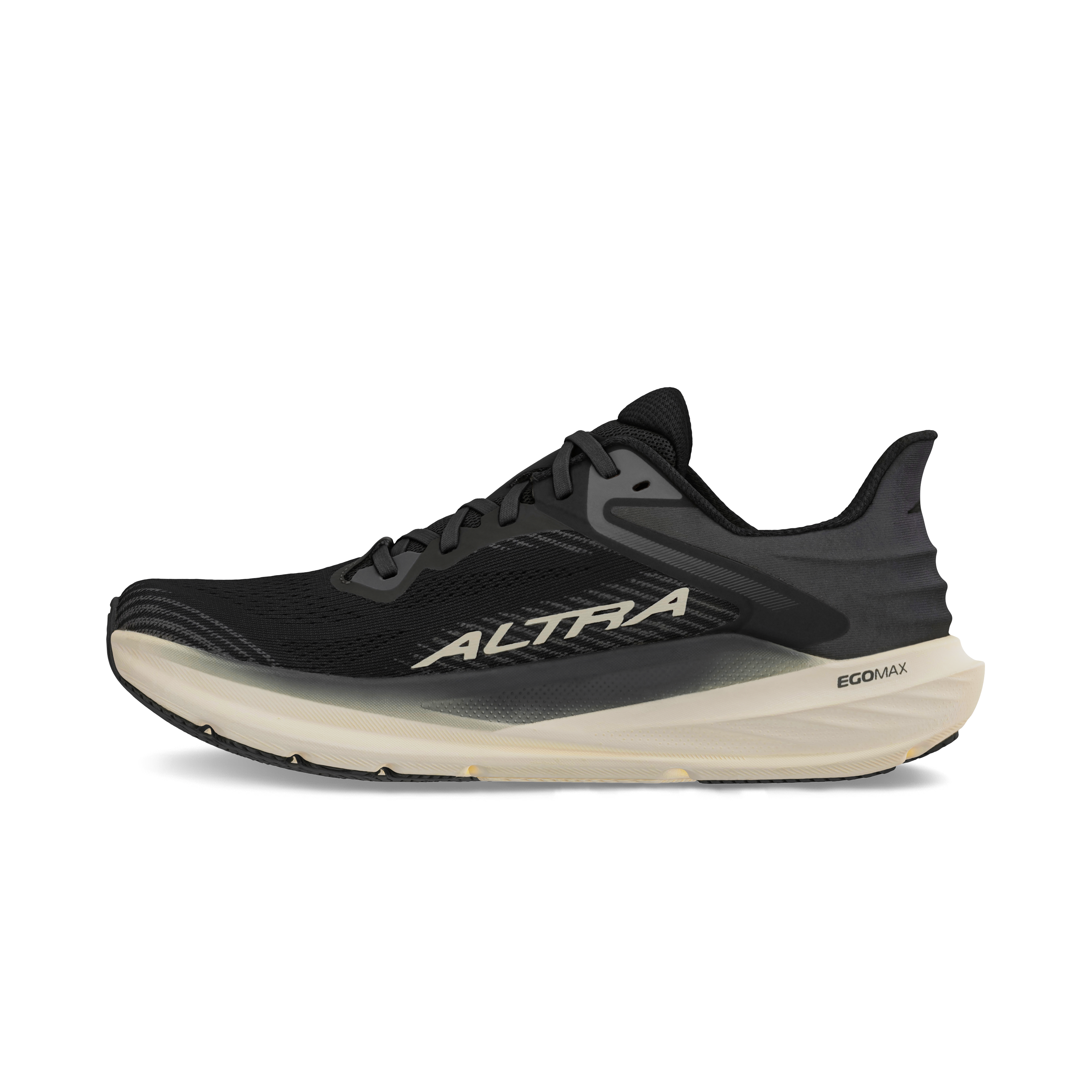Torin 8 Wide - Women by Altra Footwear in black and beige, zero drop running shoe with roomy toe box and soft underfoot feel for road running