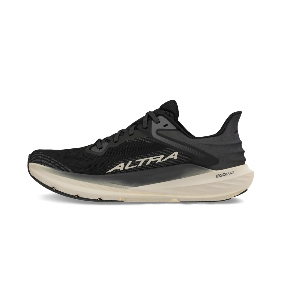 Torin 8 Wide - Women by Altra Footwear in black and beige, zero drop running shoe with roomy toe box and soft underfoot feel for road running