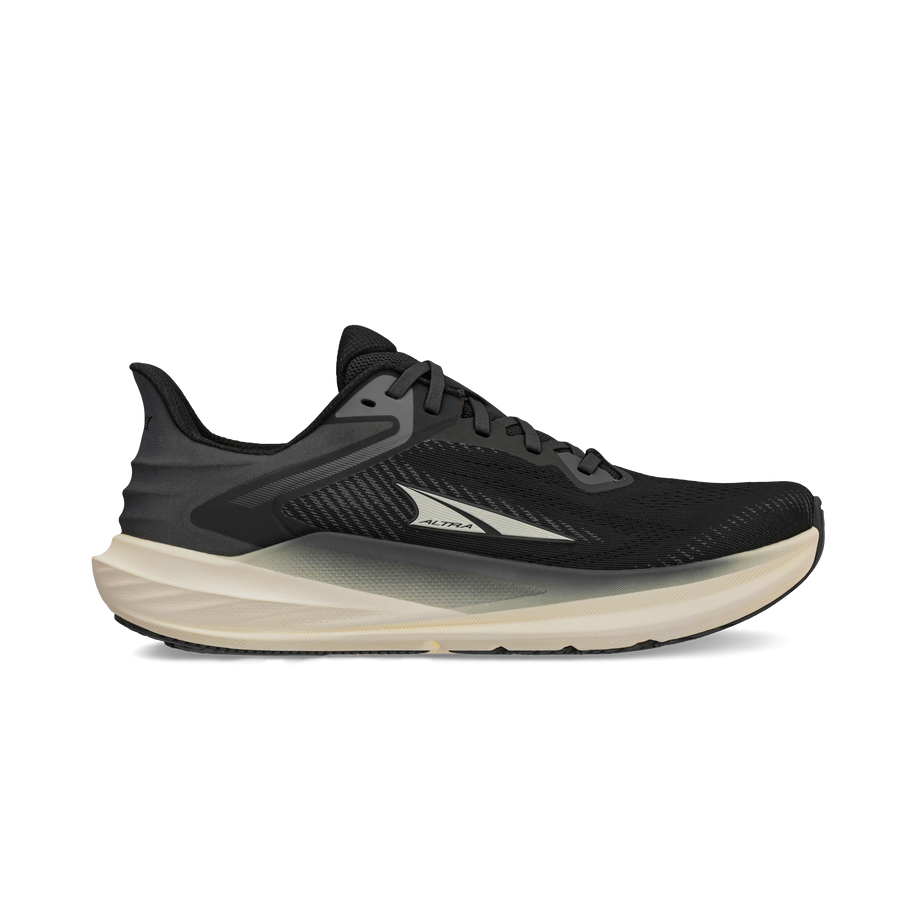 Torin 8 Wide - Women by Altra Footwear in black and beige, roomy toe box, zero drop, soft underfoot, ideal for road running comfort