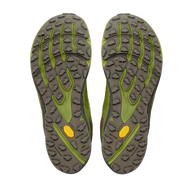 Altra Timp 6 GTX men's trail running shoes in Iguana/Silver, outsole view of the lugged tread on both shoes