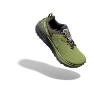 Altra Timp 6 GTX men's trail running shoe in Iguana/Silver, angled view from the front